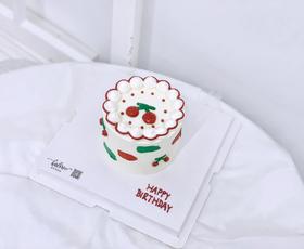 简约红色樱桃款蛋糕