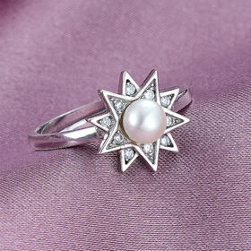 S925银珍珠戒指【RM0266-XF】2101