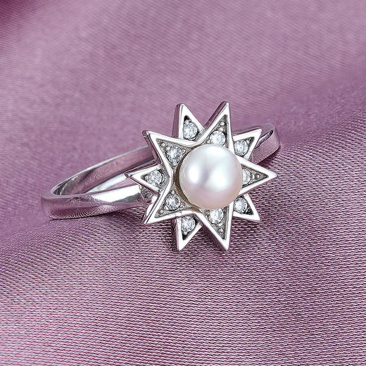 S925银珍珠戒指【RM0266-XF】2101 商品图0