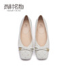 西村名物2021春季新款低跟单鞋浅口蝴蝶结甜美百搭温柔瓢鞋X21AE11361 商品缩略图3