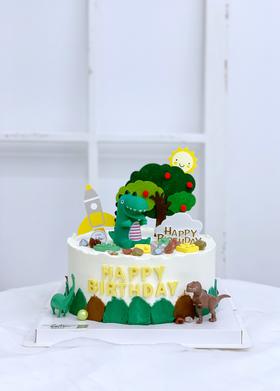 可爱恐龙森林蛋糕