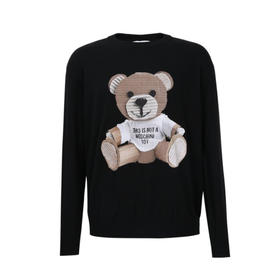 MOSCHINO 莫斯奇诺 小熊图案套头女士毛衣 黑色 0907 5402 0555