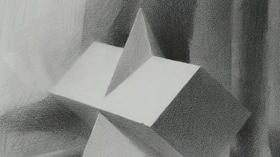素描教程 | 四棱锥长方体穿插体