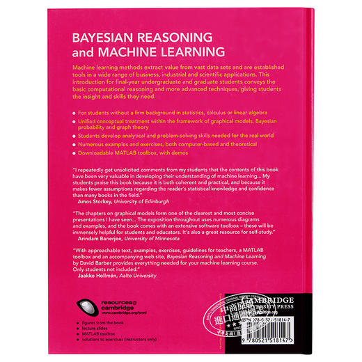 预售 【中商原版】贝叶斯推理和机器学习 英文原版 Bayesian Reasoning and Machine Learning David Barber 商品图1
