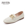 西村名物2021春季新款真皮乐福鞋英伦风懒人小皮鞋平底单鞋T21AM11651 商品缩略图1
