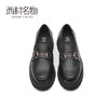 西村名物2021春季新款真皮圆头单鞋深口休闲舒适中跟小皮鞋T21AM11681 商品缩略图3