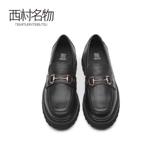 西村名物2021春季新款真皮圆头单鞋深口休闲舒适中跟小皮鞋T21AM11681 商品图3