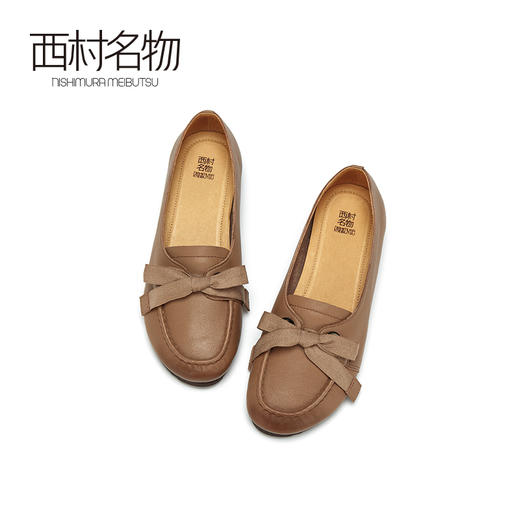 西村名物2021春季新款平底单鞋百搭蝴蝶结流苏英伦小皮鞋女X21AM11481 商品图3