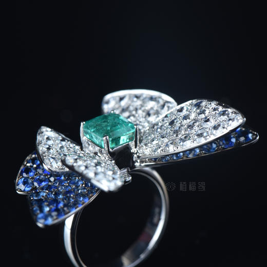 【化蝶】祖母绿蝴蝶戒指胸针两用-CB2101376 商品图1