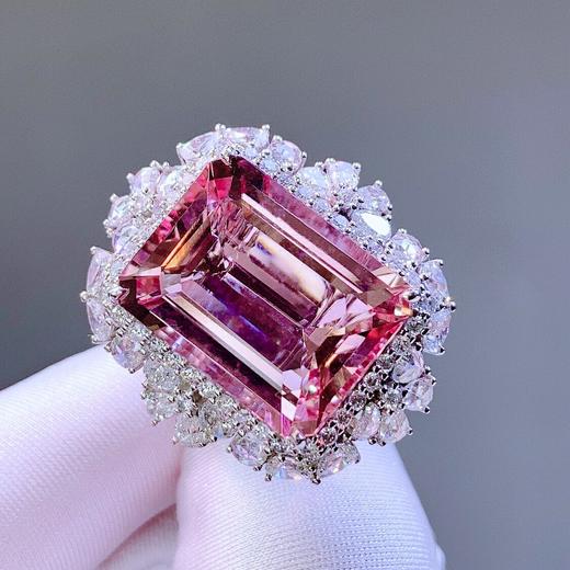 8ct,14.73g天然粉摩根石戒指吊坠两用款 - 贞玺珠宝