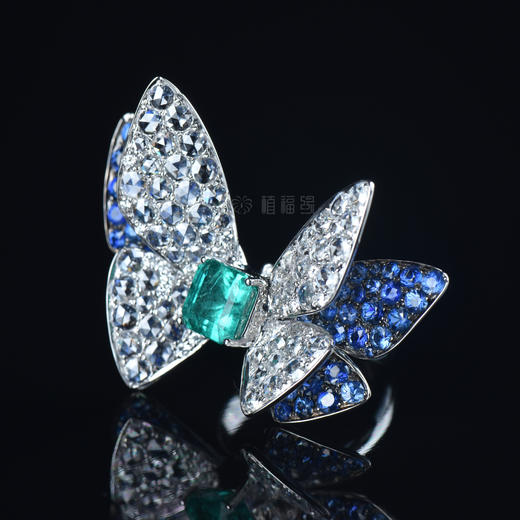 【化蝶】祖母绿蝴蝶戒指胸针两用-CB2101376 商品图2
