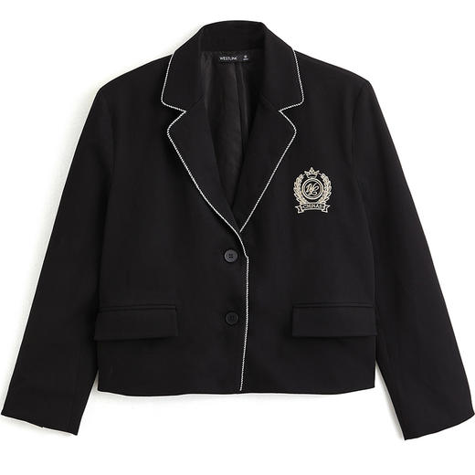 西遇小西装外套女2021年春新款jk学院风短款百搭休闲西服D0210123 商品图4