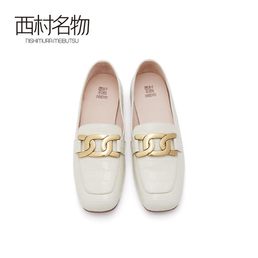 西村名物2021春季新款真皮乐福鞋英伦风懒人小皮鞋平底单鞋T21AM11651 商品图3