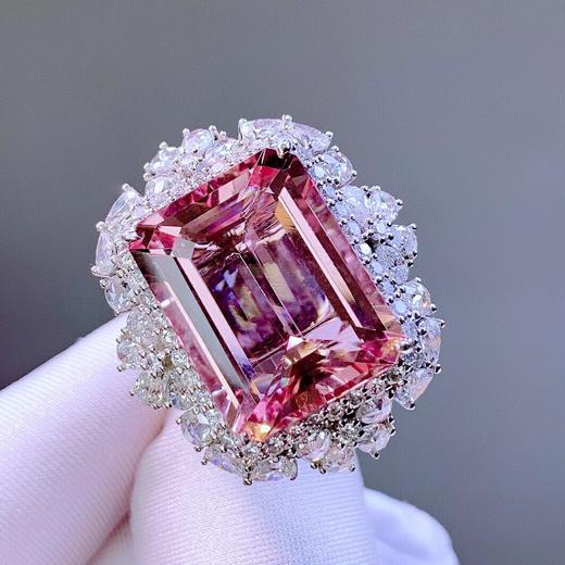 8ct,14.73g天然粉摩根石戒指吊坠两用款 - 贞玺珠宝