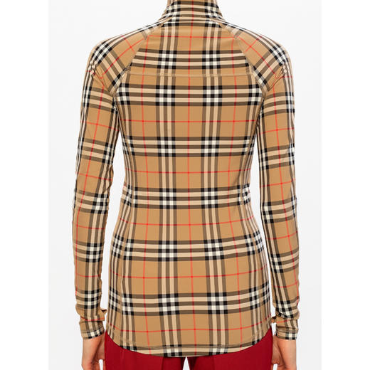 BURBERRY 巴宝莉 女士 Vintage格纹 弹力平织高领长袖衬衫 格子 8024572 A7028 商品图1