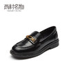 西村名物2021春季新款黑色小皮鞋JK鞋日系中跟乐福鞋制服鞋X21AM11301 商品缩略图1