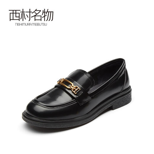 西村名物2021春季新款黑色小皮鞋JK鞋日系中跟乐福鞋制服鞋X21AM11301 商品图1