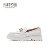 西村名物2021春季新款真皮圆头单鞋深口休闲舒适中跟小皮鞋T21AM11681 商品缩略图2