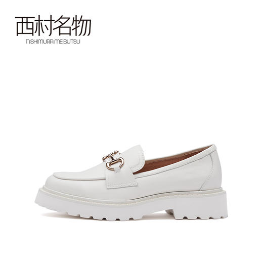 西村名物2021春季新款真皮圆头单鞋深口休闲舒适中跟小皮鞋T21AM11681 商品图2