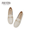 西村名物2021春季新款真皮乐福鞋复古仙女风软底珍珠扣皮鞋X21AM11071 商品缩略图3