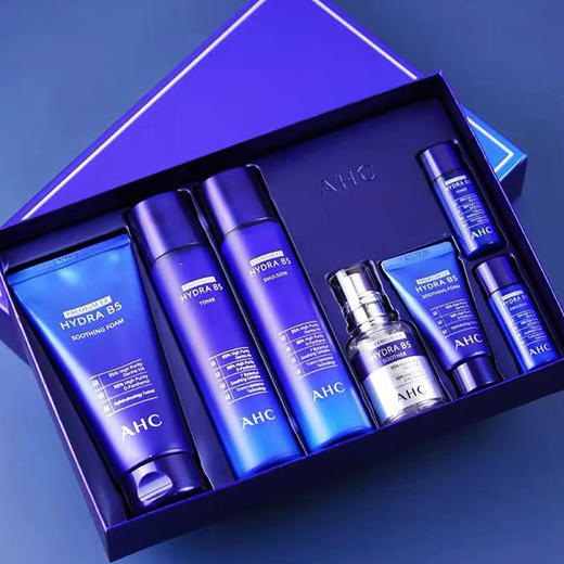 【孕妇可用】韩国 AHC爱和纯 新款B5玻尿酸7件套 套盒(爽肤水140ml+20ml+乳液140ml+20ml+精华30ml洗面奶180ml+30ml) 商品图0