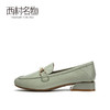 西村名物2021春季新款真皮乐福鞋复古仙女风软底珍珠扣皮鞋X21AM11071 商品缩略图2