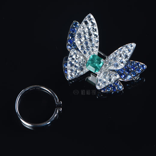 【化蝶】祖母绿蝴蝶戒指胸针两用-CB2101376 商品图3