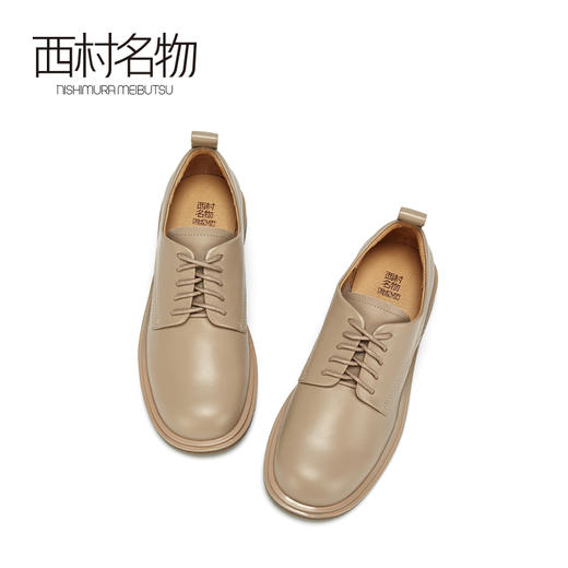 西村名物2021春季新款休闲系带英伦风女皮鞋JK鞋平底牛津鞋X21AM11291 商品图3