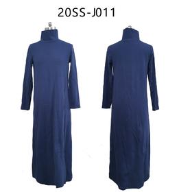 高领修身连衣裙蓝色