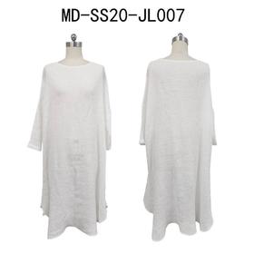 亚麻连衣裙白色