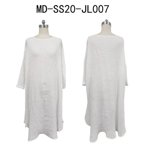 亚麻连衣裙白色 商品图0