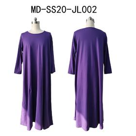 宽松长袖连衣裙紫色