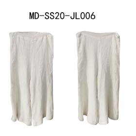 亚麻双层长裤白色