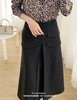 多口袋设计 黑色高腰A摆半身裙 商品缩略图0