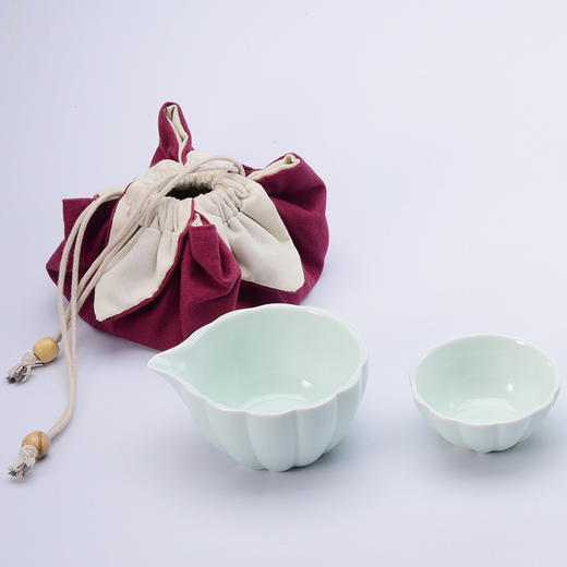 原初格物荷塘月色旅行茶具190ml+190ml+60ml+40ml/TST301便携泡茶杯子礼品套装 商品图1