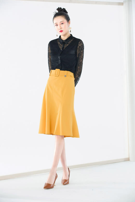 X【伯妮斯茵】简约时髦赤金色 半裙--《LSF》1B6042 商品图2