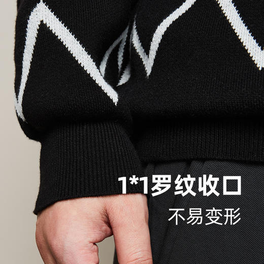 墨麦客男装2020秋冬季新款半高领加厚毛衣男士条纹打底针织衫外套 商品图4