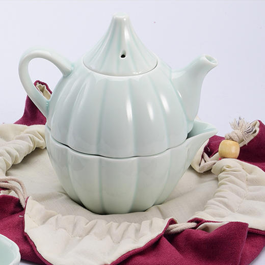 原初格物荷塘月色旅行茶具190ml+190ml+60ml+40ml/TST301便携泡茶杯子礼品套装 商品图2