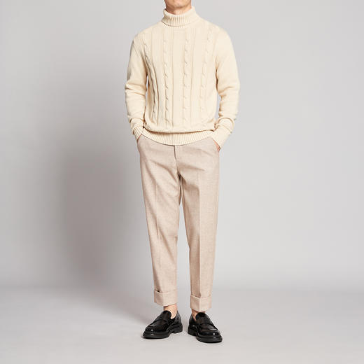 墨麦客男装2020秋冬季新款加厚高领绞花毛衣男士套头针织衫外套潮 商品图2