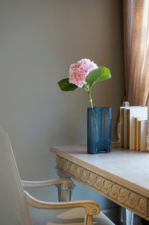 碧轩美式现代蓝色透明玻璃艺术花瓶客厅桌面仿真鲜花水培清新小花瓶 商品图7