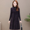 气质减龄，修身加厚水貂绒连衣裙YW-XH-20916 商品缩略图1