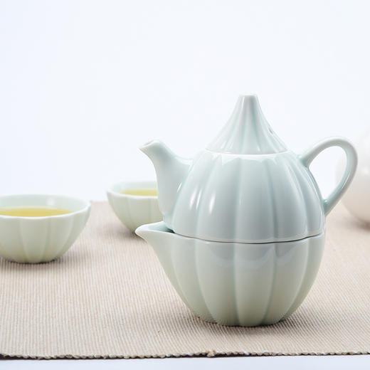 原初格物荷塘月色旅行茶具190ml+190ml+60ml+40ml/TST301便携泡茶杯子礼品套装 商品图4
