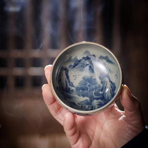 柴窑| 陶泥内绘山水杯 - 景德壹瓷