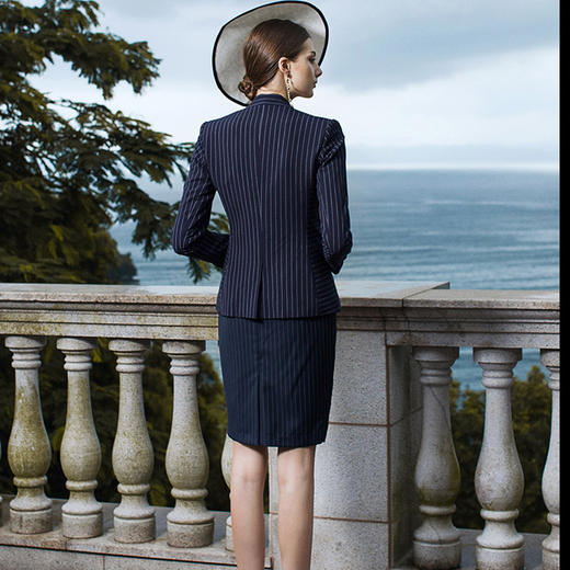 IWY/蓝色条纹长袖西装长裤套装CPS429 商品图6