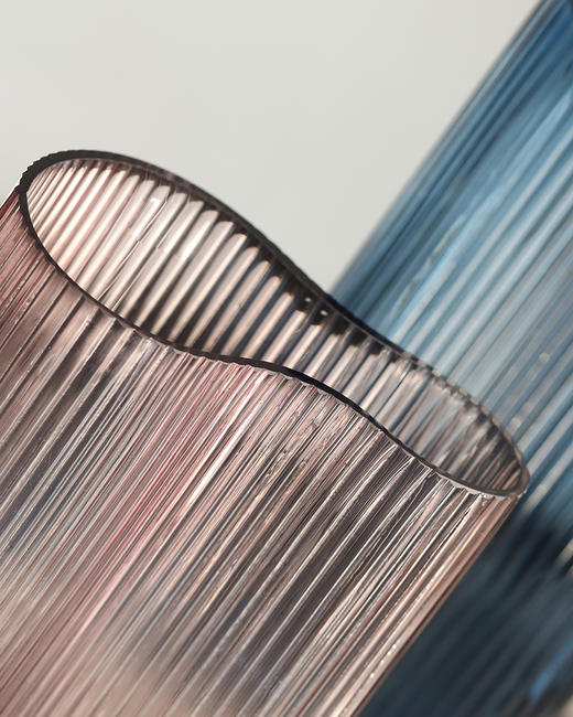 碧轩美式现代蓝色透明玻璃艺术花瓶客厅桌面仿真鲜花水培清新小花瓶 商品图4