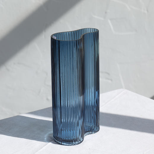 碧轩美式现代蓝色透明玻璃艺术花瓶客厅桌面仿真鲜花水培清新小花瓶 商品图6