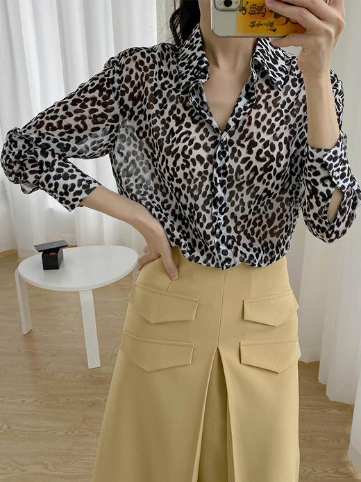 多口袋设计 姜黄色高腰A摆半身裙 商品图2