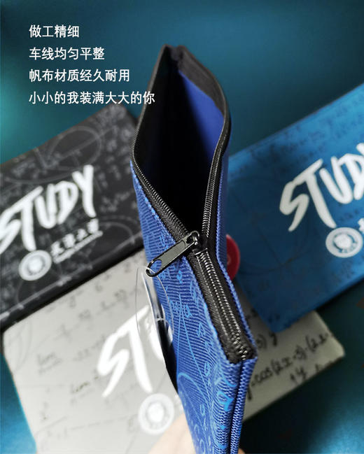 天津大学原创帆布拉链数理公式学生笔袋 收纳包 商品图2