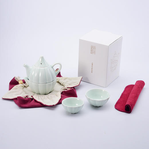 原初格物荷塘月色旅行茶具190ml+190ml+60ml+40ml/TST301便携泡茶杯子礼品套装 商品图0