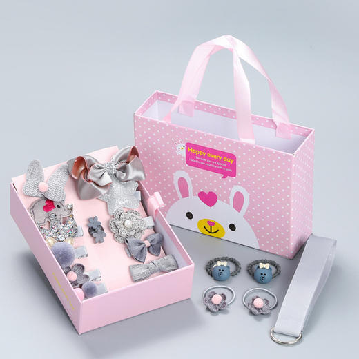 【新款儿童发饰18件套装】 韩国儿童发夹 可爱女童发卡皇冠蝴蝶结头饰 商品图3